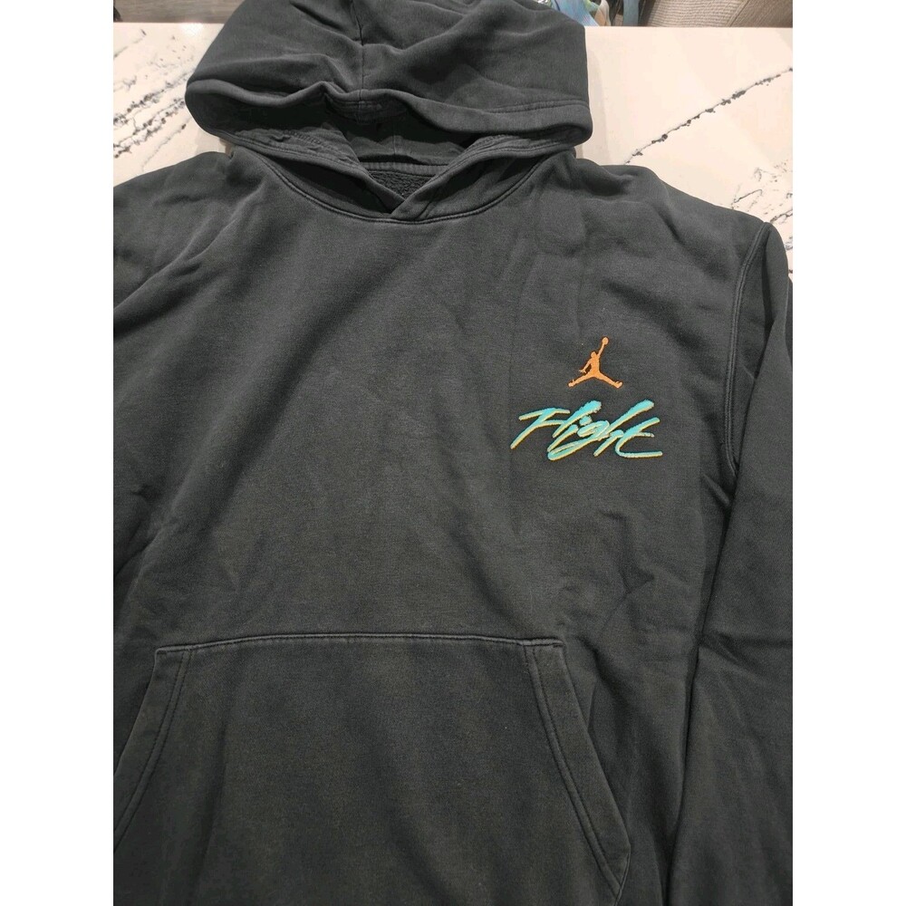 Jordan Flight Hoodie Size XL Mens Black Jumpan Long Sleeve Pullover Sweatshirt